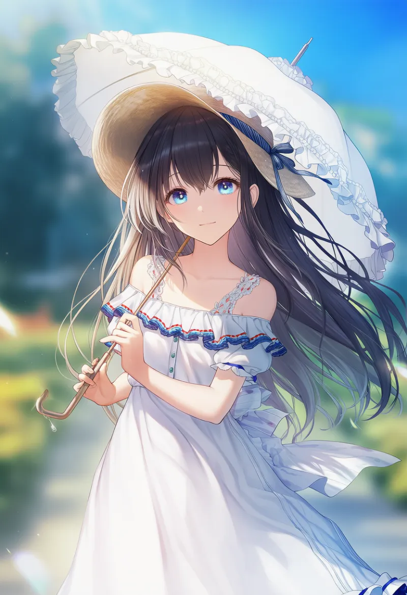 お嬢様系エレガントな夏コーデのAIイラスト（NovelAI）｜夏服プロンプト紹介用