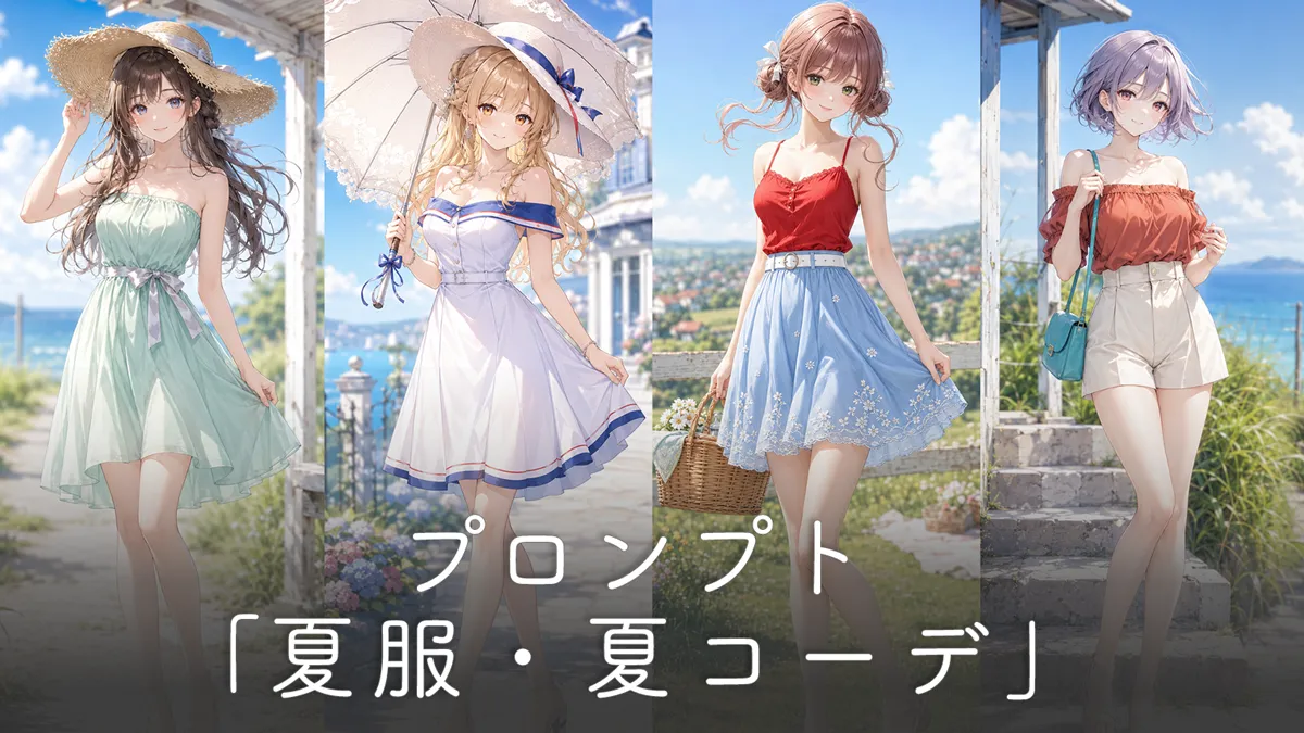 夏の服装・夏コーデのプロンプト集【AIイラスト】