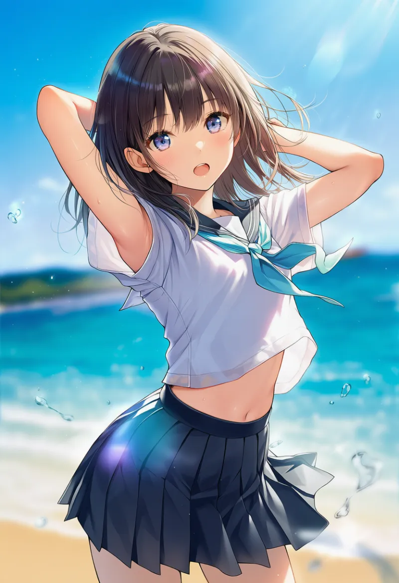 夏制服・セーラー服のAIイラスト｜プロンプト紹介用