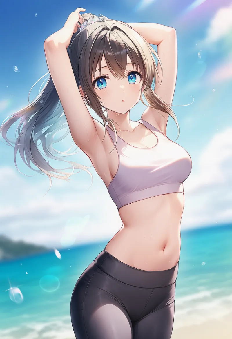 服全体が体に密着した状態のAIイラスト｜プロンプト紹介