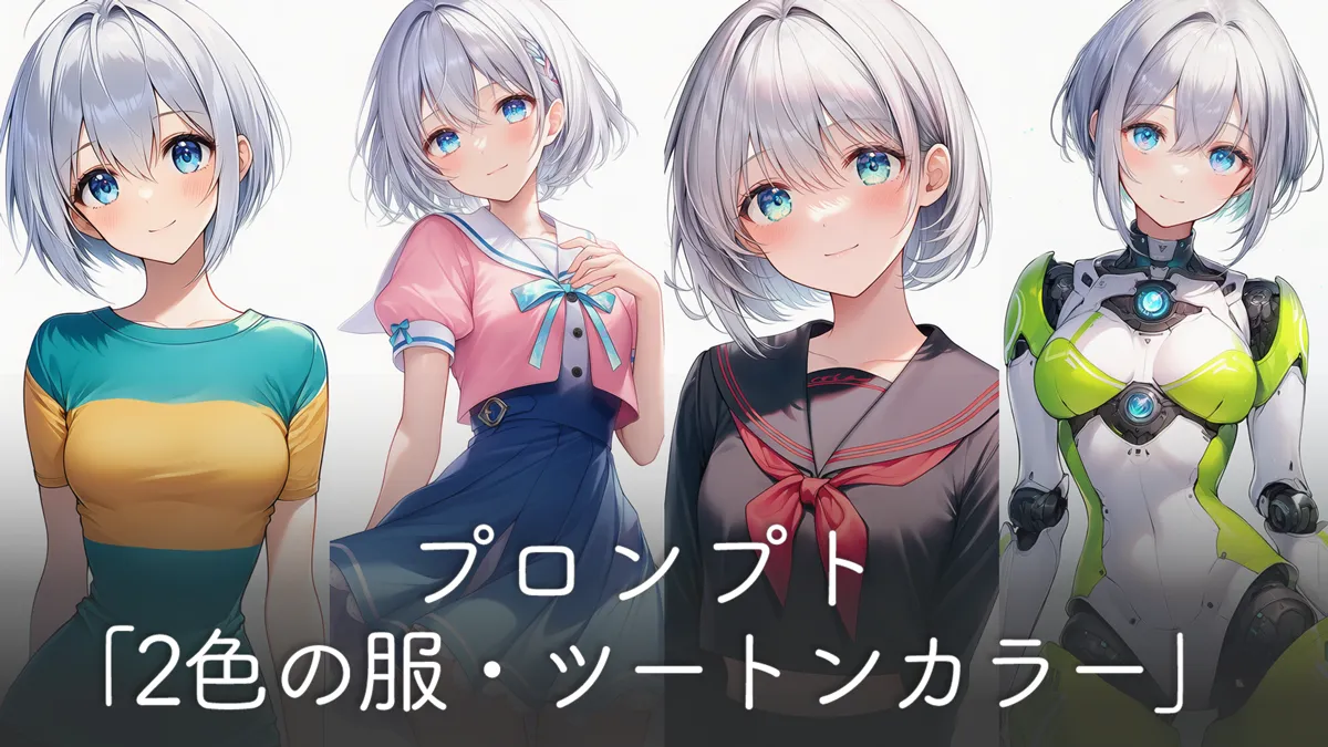 ツートンカラー（2色の服）のプロンプト集【AIイラスト】
