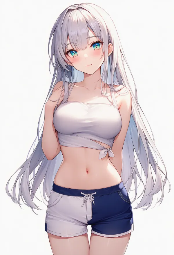 ツートンのショートパンツのAIイラスト｜プロンプト紹介用