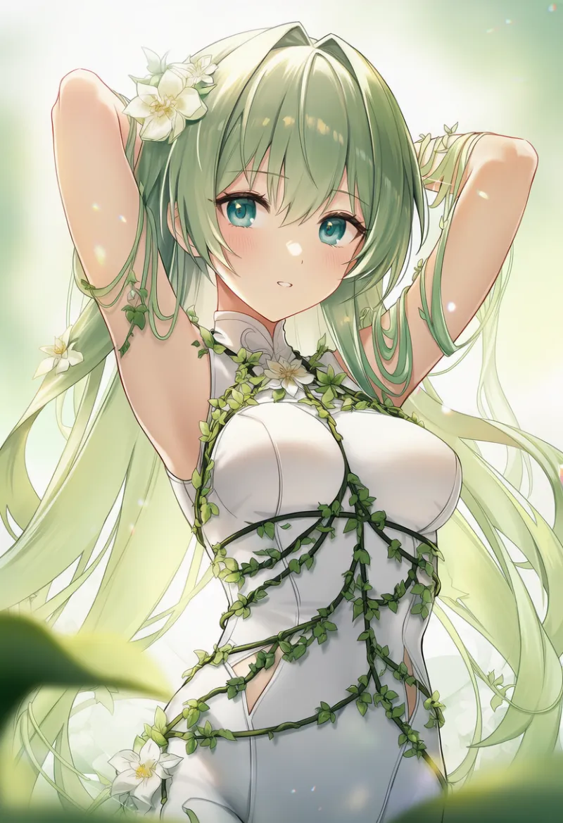 植物でできたハーネスのAIイラスト｜プロンプト紹介