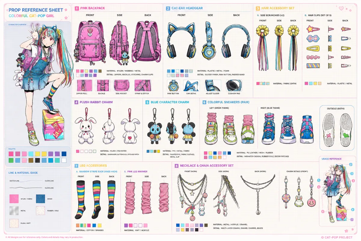 小物リファレンスシートのAIイラスト｜再現用プロンプト紹介用（GPT Image 2.0）