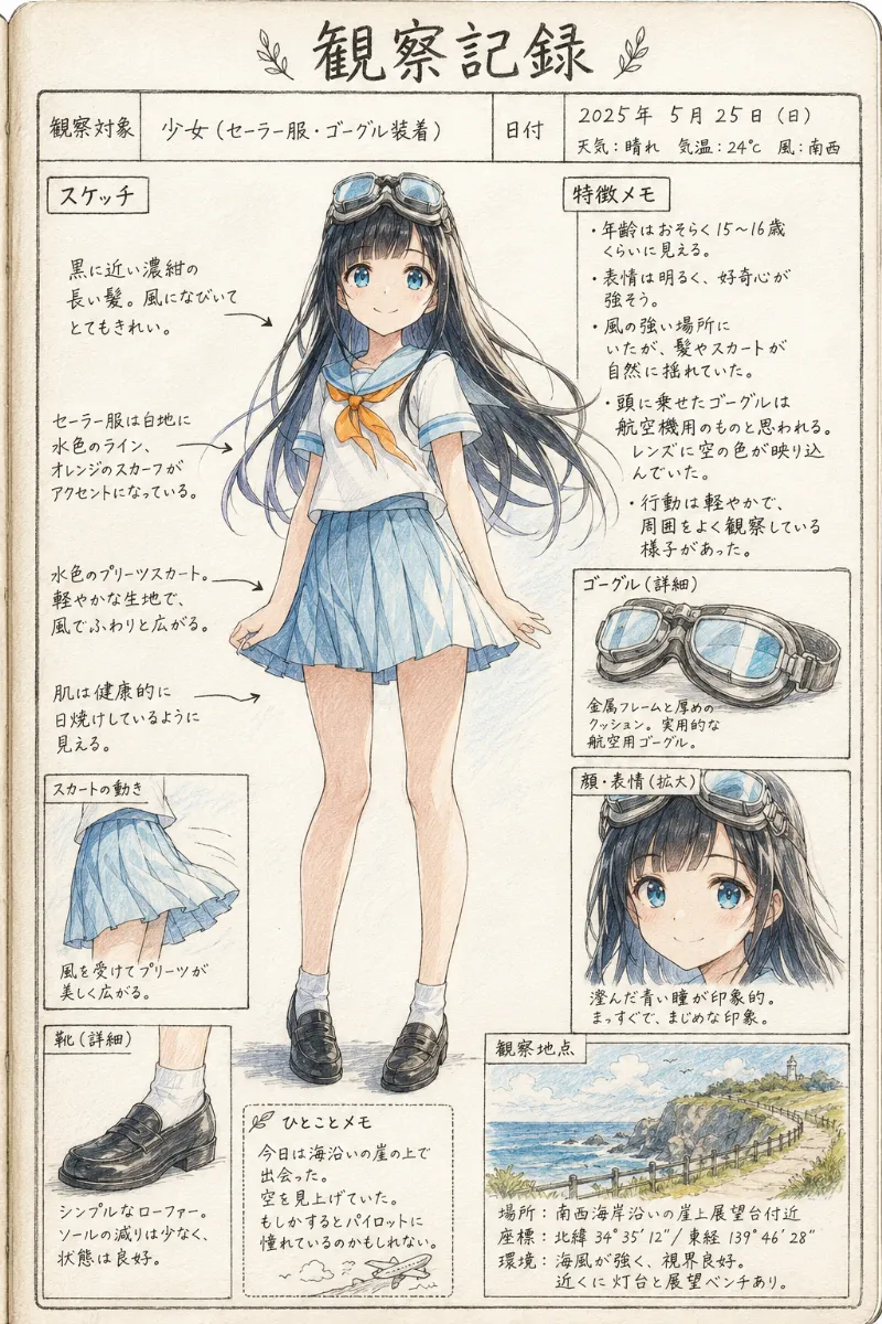 観察記録風のAIイラスト｜再現用プロンプト紹介用（GPT Image 2.0）