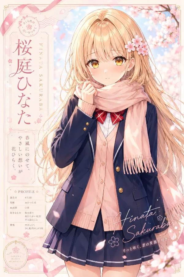 キャラクターポスター（金髪の制服姿の美少女キャラ）のAIイラスト｜再現用プロンプト紹介用（GPT Image 2.0）