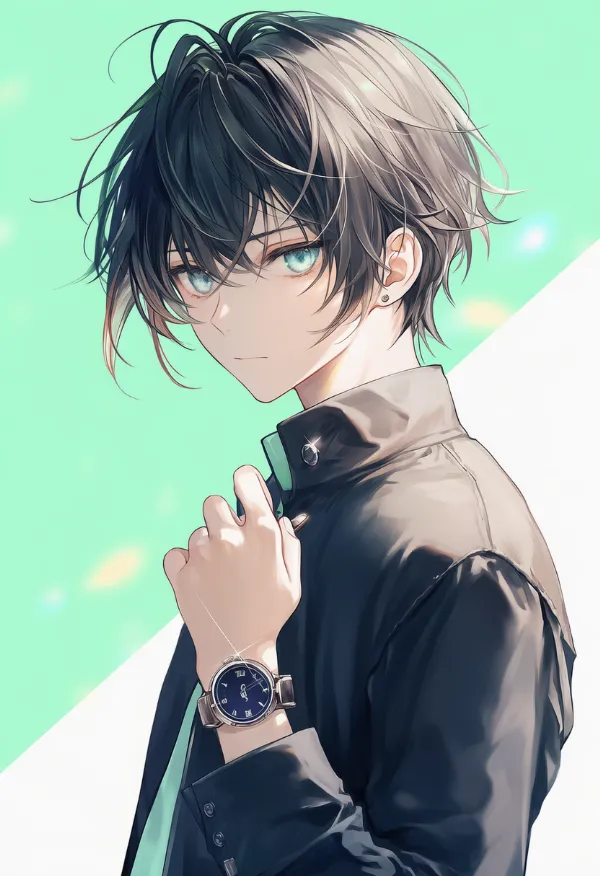 腕時計（男性の服）のAIイラスト｜プロンプト紹介