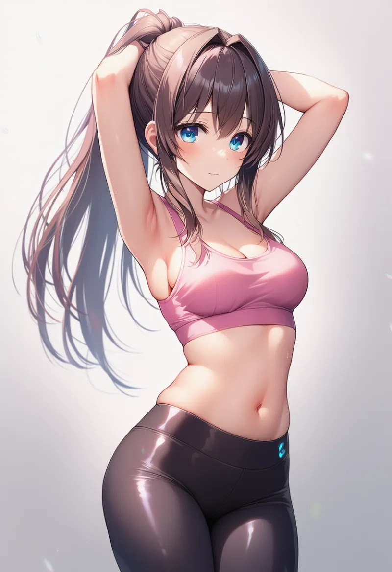 ヨガウェアを着用した時のフィット感を強調したAIイラスト