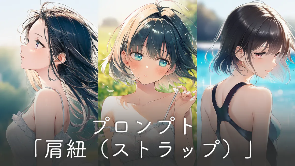 肩紐（種類・ずらす・外れる等）のプロンプト集【NovelAI】