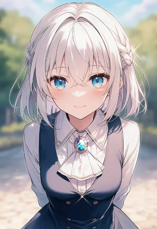 アスコットタイを取り入れた首元のAIイラスト（プロンプト紹介用）
