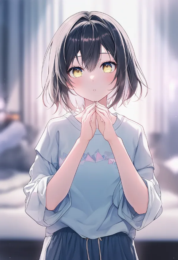 だぼっとした服の着こなしのAIイラスト（プロンプト紹介用）
