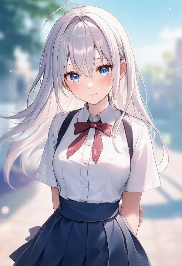 蝶ネクタイを取り入れた首元のAIイラスト（プロンプト紹介用）