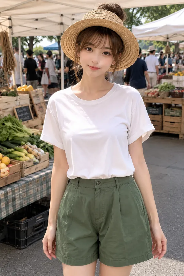 ゆったりした形の白いTシャツの作例｜AI画像（GPT Image 2.0生成）