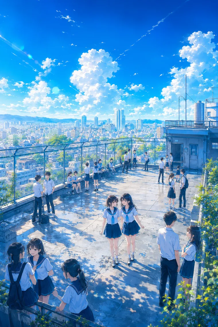 遠景を霞ませて奥行きを表現した空気遠近法のコンセプトアート