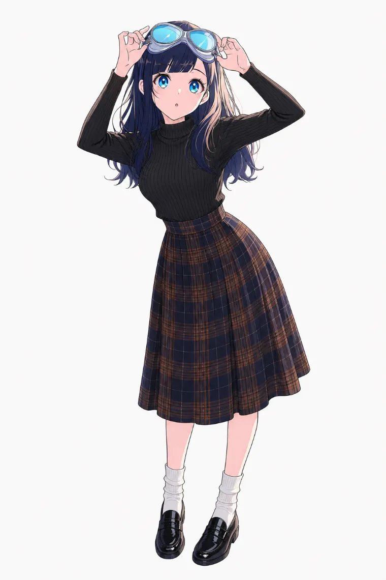 ChatGPT（GPT Image 2.0）でNovelAIのイラストを添付画像から着せ替えした作例（制服からガーリー系衣装への変更）