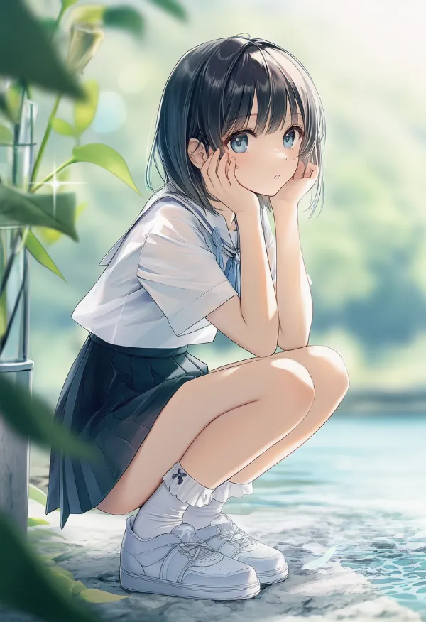 上部を折り返した靴下のAIイラスト（プロンプト紹介用）