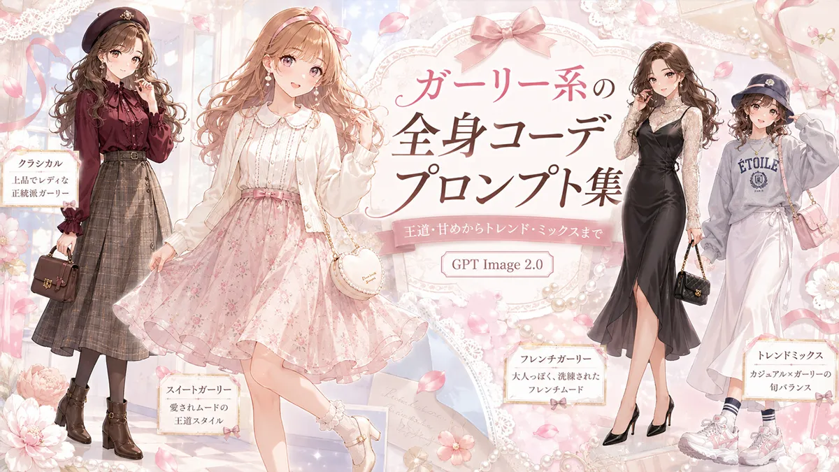 ガーリー系の全身コーデプロンプト集【GPT Image 2】