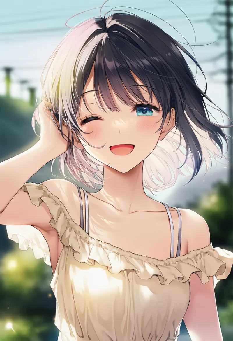 複数の肩紐があるサンドレスを再現したAIイラスト｜プロンプト紹介用