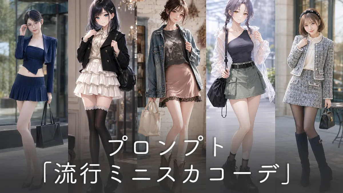 流行ミニスカートの全身コーデプロンプト集【GPT Image 2】