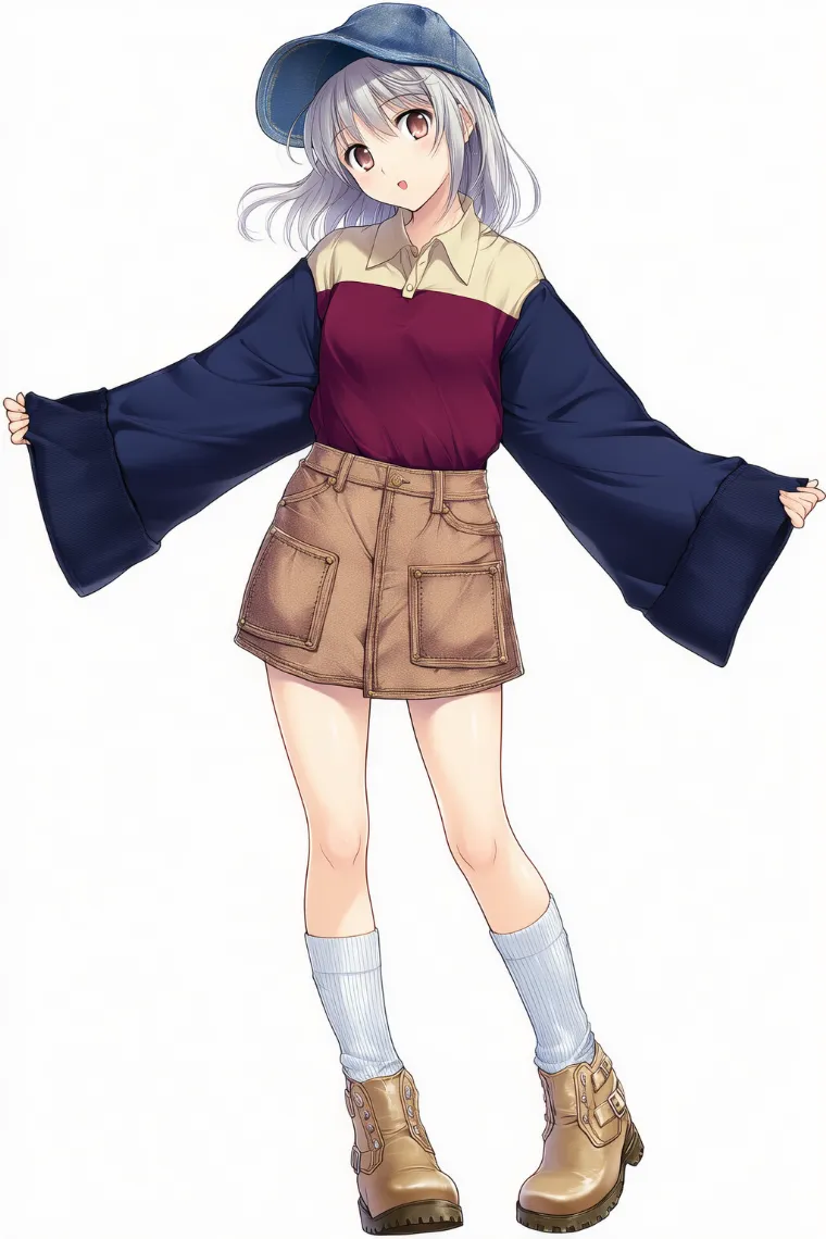 NovelAIで生成したポロシャツを着た美少女のAIイラストの作例