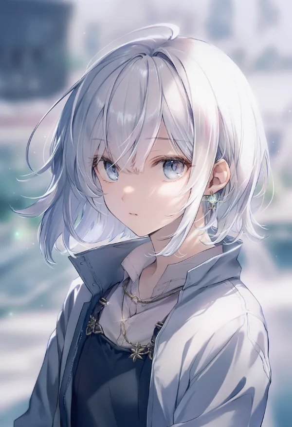 襟を立てた着こなしのAIイラスト（プロンプト紹介用）
