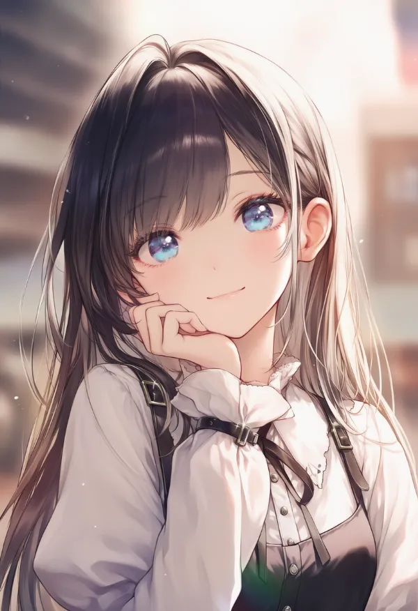 ふくらみのある袖の着こなしのAIイラスト（プロンプト紹介用）