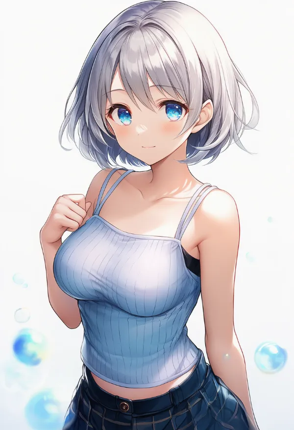 リブ編みのキャミソールのAIイラスト