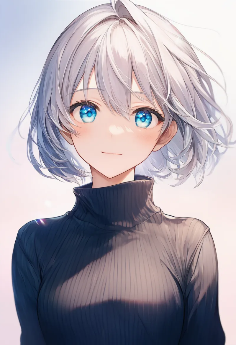 リブ編みのセーターを再現したAIイラスト｜プロンプト紹介：ribbed sweater