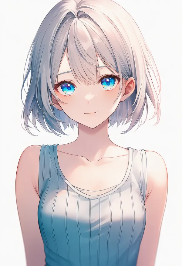 リブ編みのタンクトップのAIイラスト