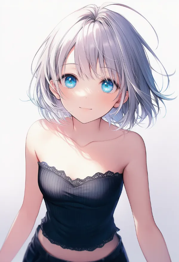 リブ編みのチューブトップのAIイラスト