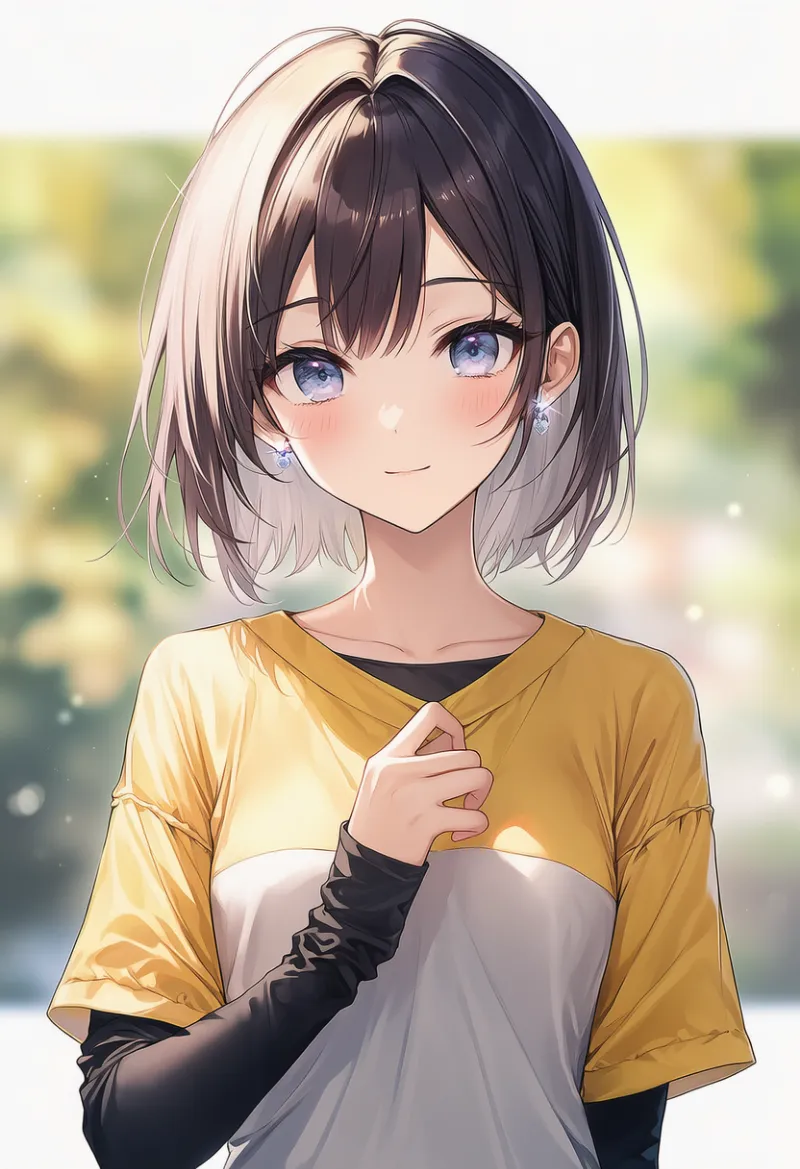 シャツの重ね着のAIイラスト（プロンプト紹介用）