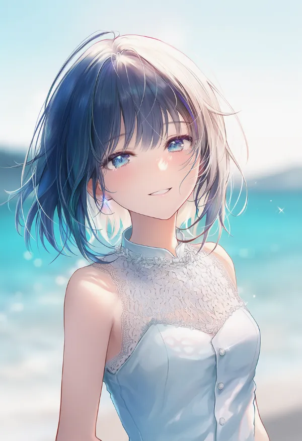 袖のない服のAIイラスト（プロンプト紹介用）