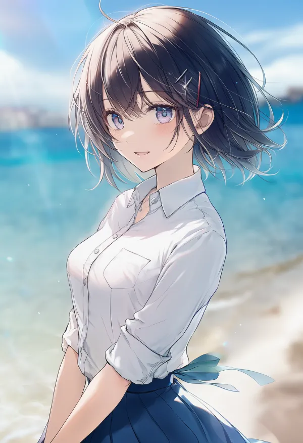 袖をまくった着こなしのAIイラスト（プロンプト紹介用）