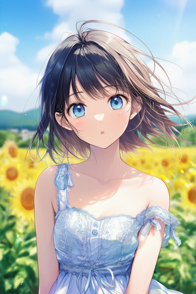 肩紐がずり落ちる状態を再現したAIイラスト｜プロンプト紹介用