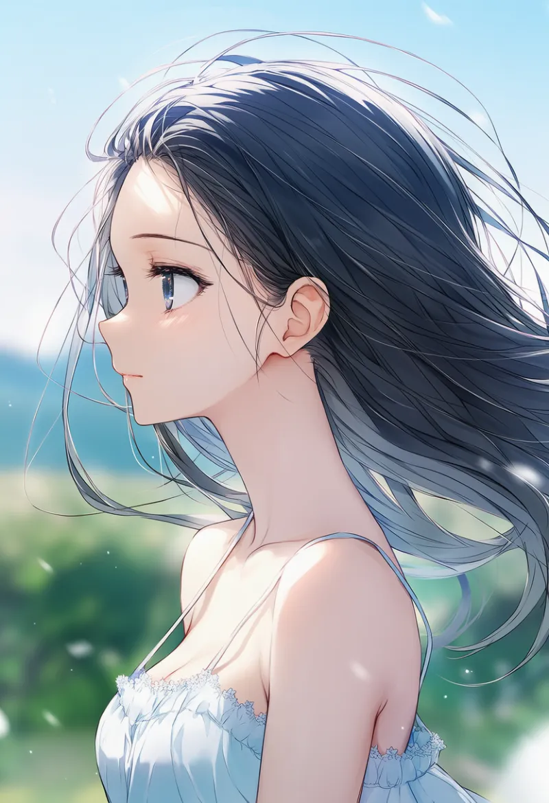 肩紐と肌の隙間を再現したAIイラスト｜プロンプト紹介用