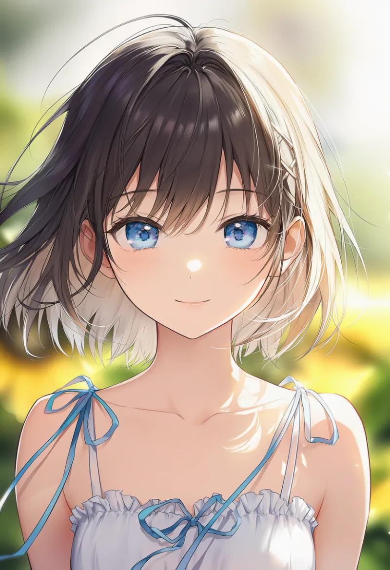 蝶々結びの肩紐のサンドレスを再現したAIイラスト｜プロンプト紹介用