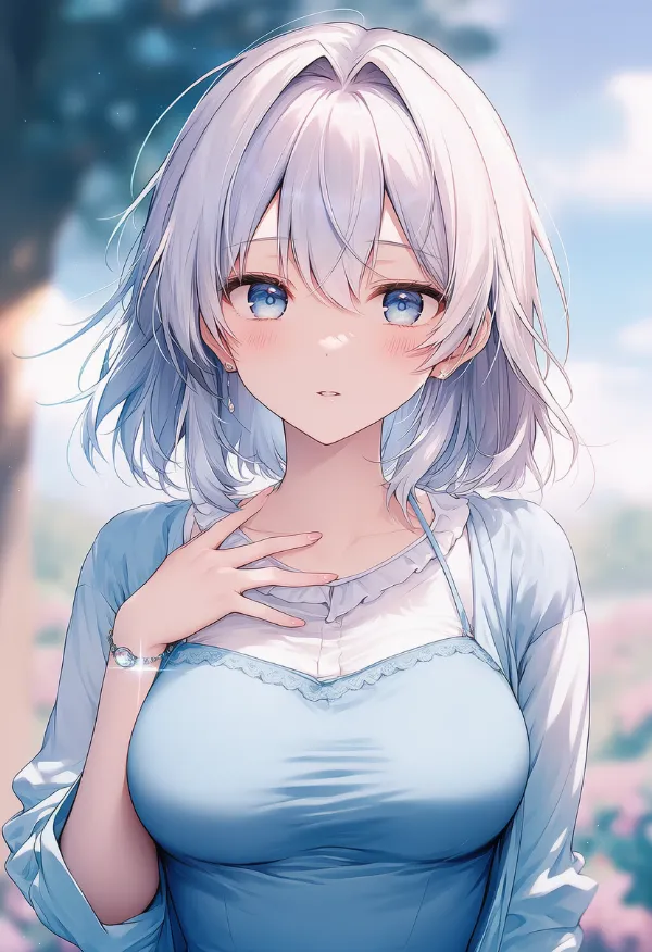 布が張って見えるシャツのAIイラスト（プロンプト紹介用）