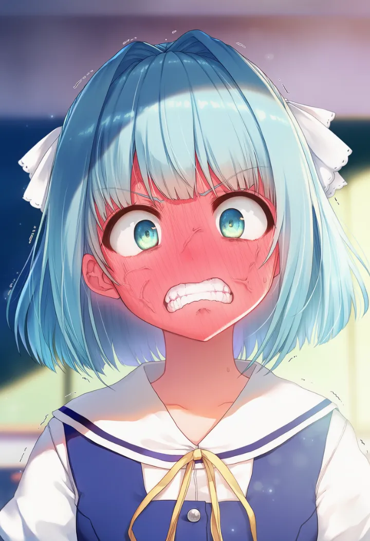 顔を真っ赤にして肩を震わせながら激昂するAIイラスト