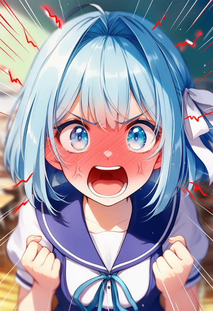 顔を真っ赤にして絶叫するほど激しく怒るAIイラスト