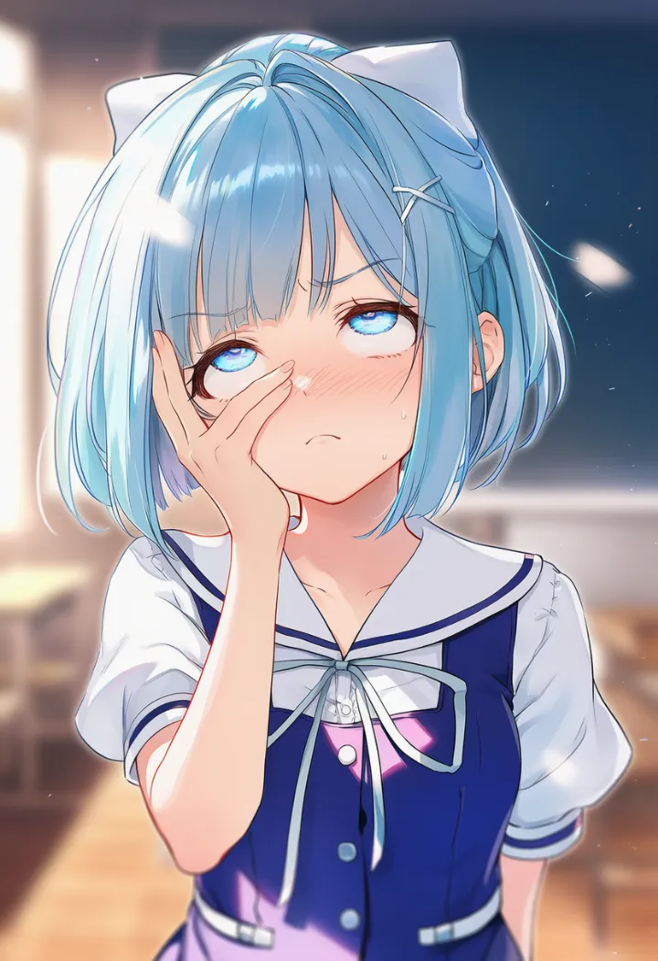 呆れながら怒って顔を手で覆うAIイラスト