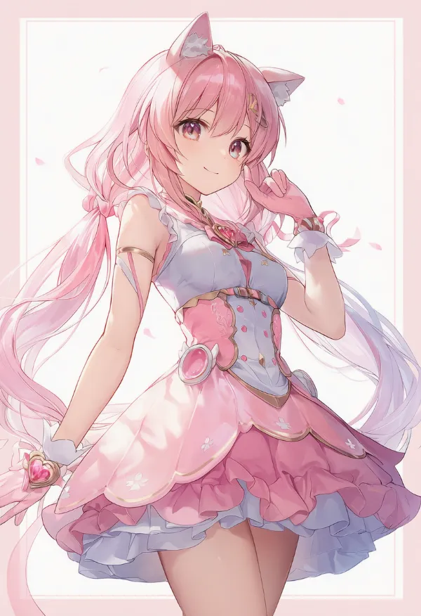 バブルスカートを使った魔法少女衣装のAIイラスト