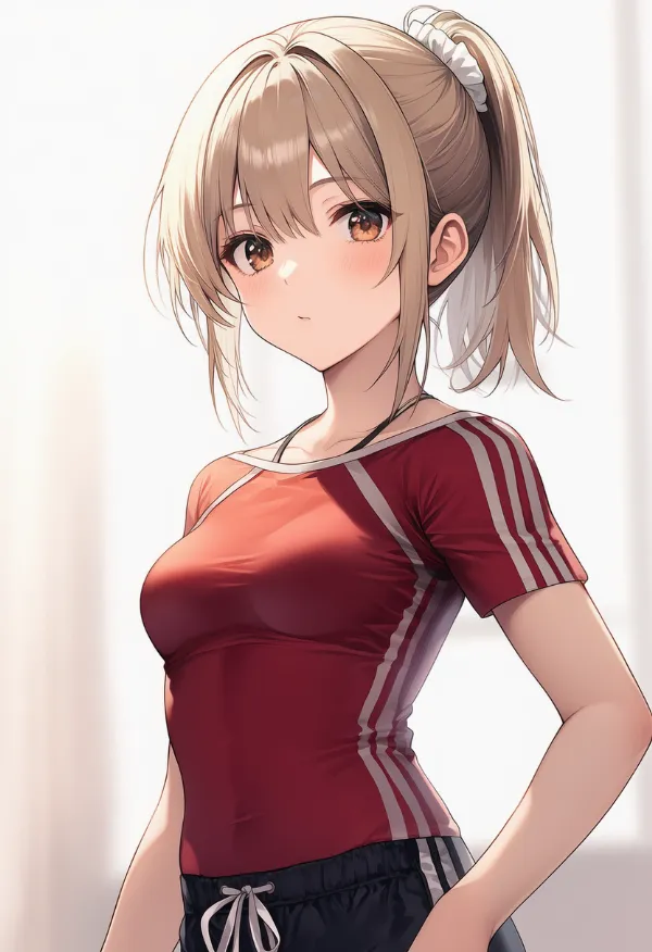 compression shirtで体に密着したシャツのAIイラスト