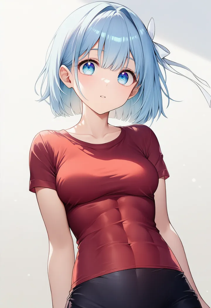 covered absで服越しに腹筋が浮き出たAIイラスト