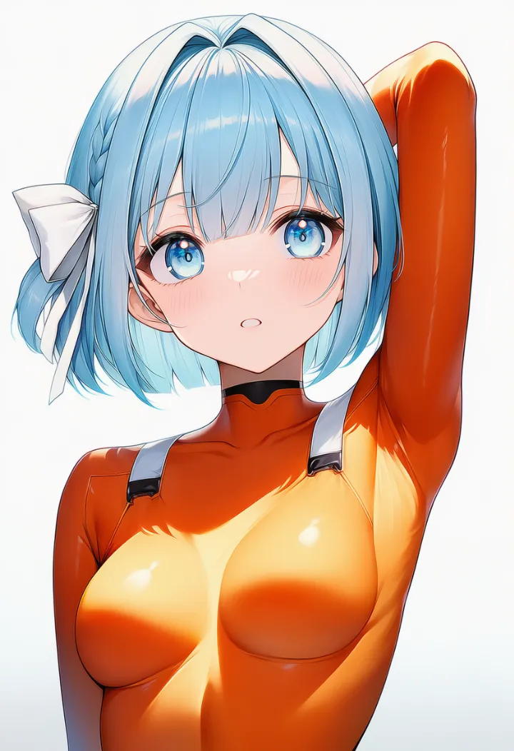 covered armpitで服越しに脇の形が出たAIイラスト