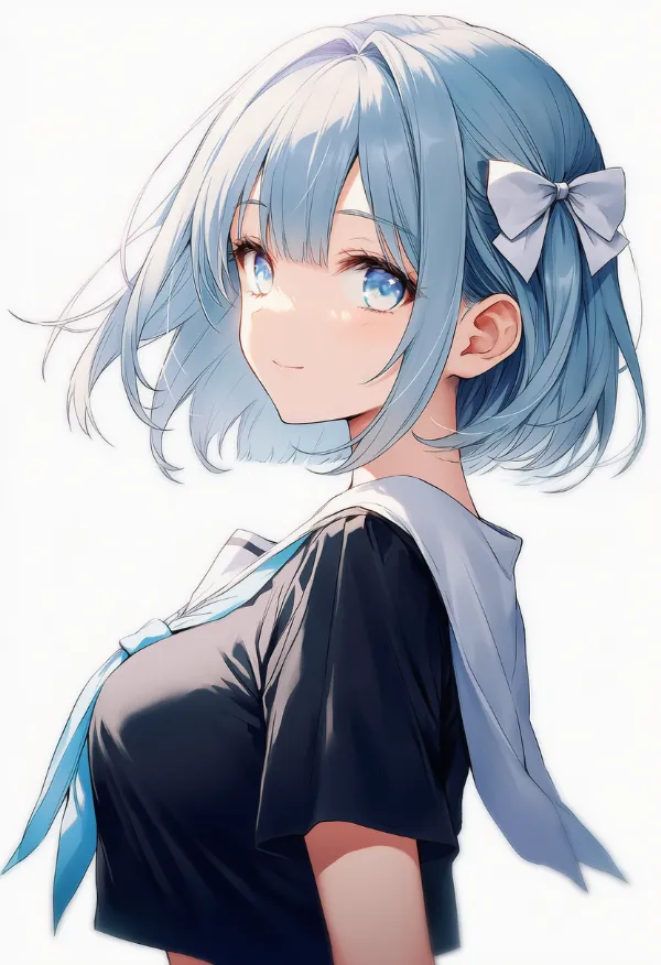 crop top overhangで乳カーテンができたクロップトップのAIイラスト