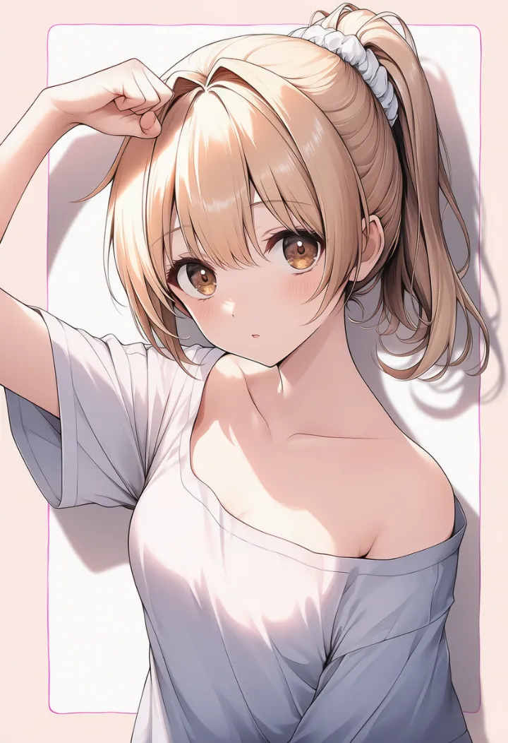 頭に手を添えるドジっ子風のあざといポーズ
