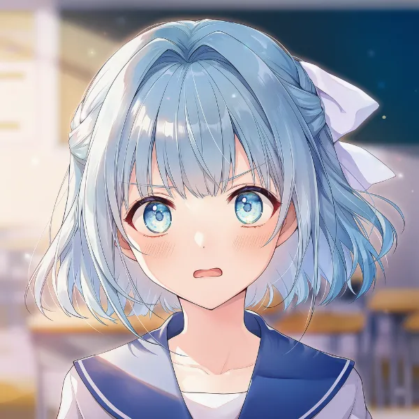 呆れて口を開けた表情を再現したAIイラスト