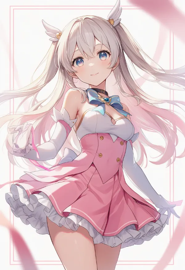 フリルスカートを使った魔法少女衣装のAIイラスト