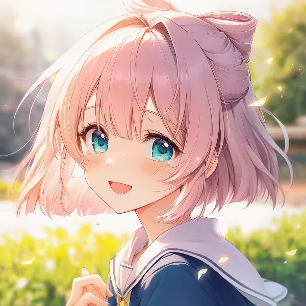嬉しそうに笑いながら涙を流すAIイラスト