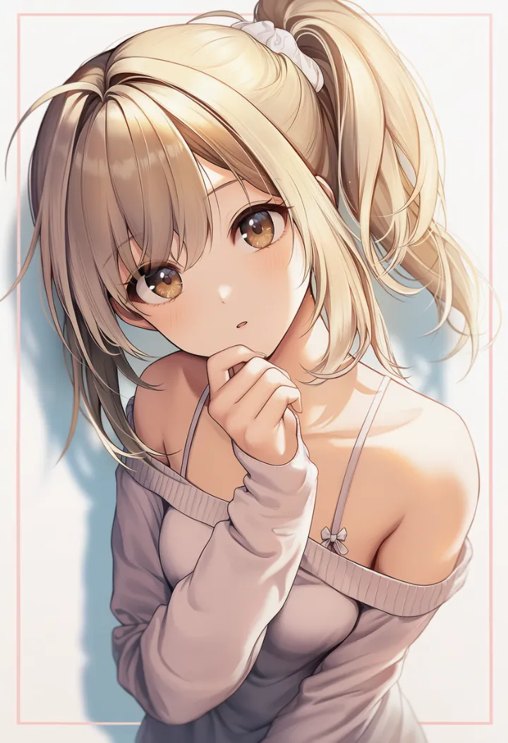 顎に手を当てて首をかしげる女性のあざといポーズ